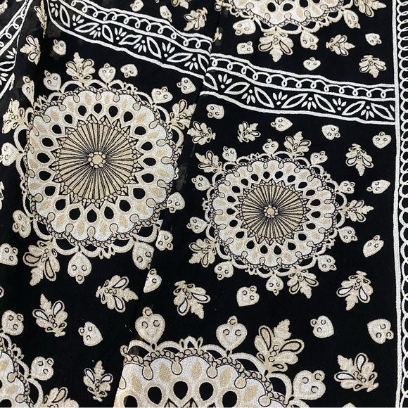 INC International Concepts Silk Black Tan Halter Dress Midi Handkerchief Hem S - Picture 7 of 8